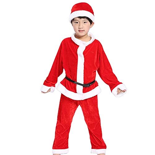 Haixifry サンタ コスプレ衣装 サンタ 着ぐるみ 男の子 キッズ 子供服 サンタクロース 帽子付き 本気のサンタクロ ース コスチューム クリスマス 衣装 キッズ 赤ちゃん ベビー (110cm)