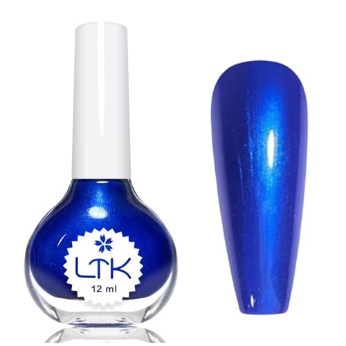 Pearl Nagellack Blau, Dunkelblau Pearl Effect Nagellack, Hochwertig Nail Polish, Langanhaltender Schnelltrocknender Nail Polish für Anfänger DIY Nail Art, keine UV benötigt, 12ML