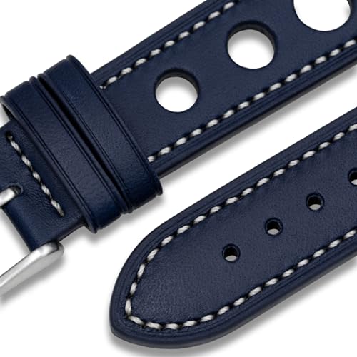 Correa de reloj de cuero premium Buckle & Stitch estilo Rally perforada de 22mm 4