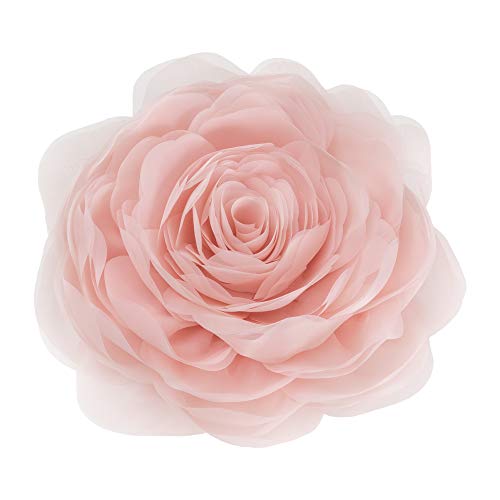 Image of JWH 3D Flower Throw Pillow Cover with Insert, 14 Inch, Peach Pink