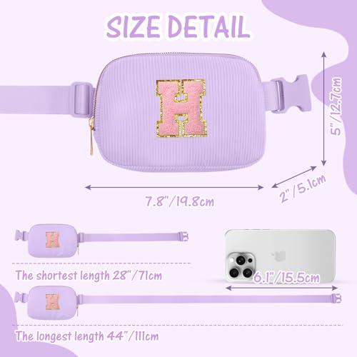 Image of Gitus Girls Birthday Gifts - Initial Fanny Pack Belt Bag Crossbody Bag for Teen Girls - Trendy Personalized Preppy Stuff (Lavender-H)