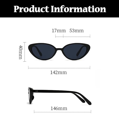 LJCZKA Retro Oval Sunglasses for Women Men 90s Small Oval Sun Glasses Fashion Vintage y2k Cat Eye Shades UV400 Protection4