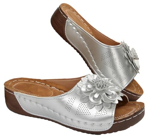 Sandales compensées motif floral : dites adieu aux pieds douloureux en été