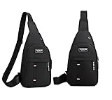 Fashion Sling Backpack Crossbody Chest Bag with Adjustable Strap, iPad Compatible, 3 Colors Available (Black)
