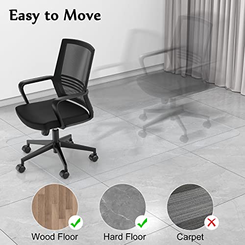 Blvornl Office Chair Mat For Hard Wood Floor, Durable Plastic Protector Floor Mat For Office Chair, Rectangle Transparent Pvc Computer Hard Floor Chair Mat For Desk, Office, Home (Clear, 35.5 X 48In) #TOP2