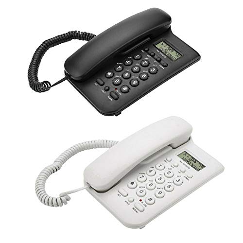 Universal Corded Phone Desktop Wall Mount Wired Telephone DTMF/FSK Mode Corded Phone with Speakerphone and Caller ID/Call Waiting for Home Office Hotel
