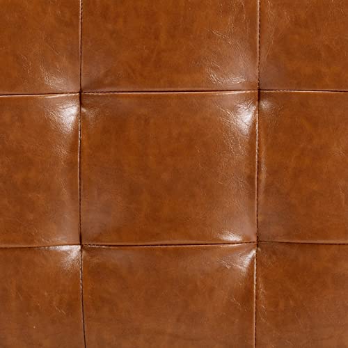 Zesthouse 24'' Counter Height Bar Stools Set Of 2 For Kitchen Counter, Modern Rattan Bar Chairs, Faux Leather Upholstered Barstools Island Stool, Chrome Frame & Browm #TOP7