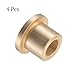 Kozelo 4pcs Flange Sleeve Bearings - [6mm Bore x 10mm OD x 10mm Length x 2mm Flange Thickness] Sintered Bronze Self-Lubricating Bushings