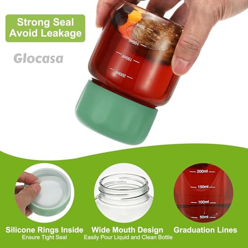 Image of 300ml Glass Storage Jars with Leakproof Lids Multipurpose Reusable Bottles for Juicing, Water, Smoothies - Modular Kitchen Organizer, Cookies Jar, BPA-Free & Travel Friendly Pack of 1 (multi colur)