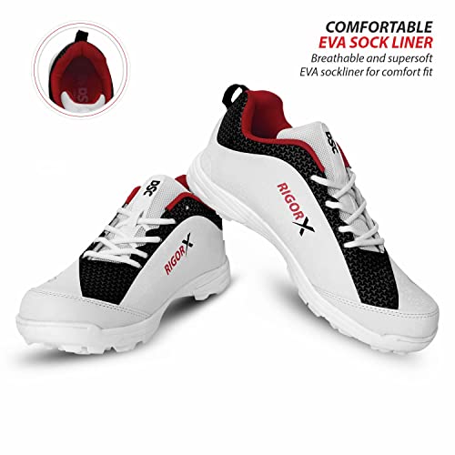 Image of DSC Rigor X Men's Cricket Shoes | Lightweight & Durable Cricket Footwear | Anti-Slip Sole for Better Grip | Comfortable Sports Shoes for Training & Matches |