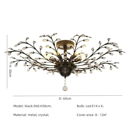 Éclairage d'intérieur suspendu avec lustre rétro arbre LED - 3
