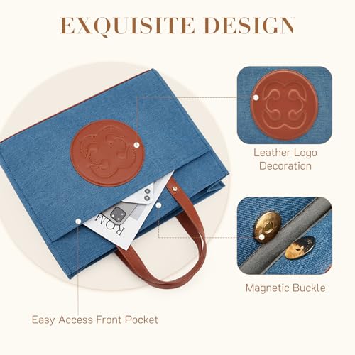 Missnine Denim Tote Bag for Women - Casual & Work - 15.6 inch Shoulder Bag for Office & Business4