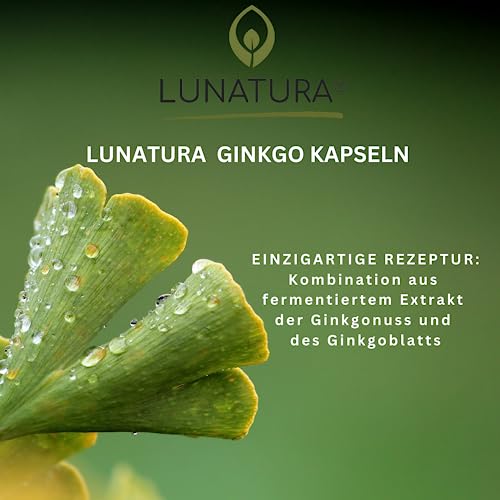 Lunatura - Fermentierte Ginkgo Kapseln - Ginkgonuss & Ginkgo Biloba Extrakt - 60 Kapseln vegan und glutenfrei - Zwei-Monats-Ration – Bild 3