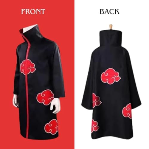 Image of WANNA PARTY Akatsuki Costume Akatsuki Cloak, Anime Cosplay Itachi Costume for Boys and Girls Age 5 to 7 years