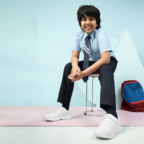 Image of Liberty Leap7x SCHLPRO-3 Uniform School Shoes for Kids with EVA Sole | PU Upper Quick-Wear Velcro Closure | Stylish & Lightweight | Comfortable Footbed | Memory Foam Insole