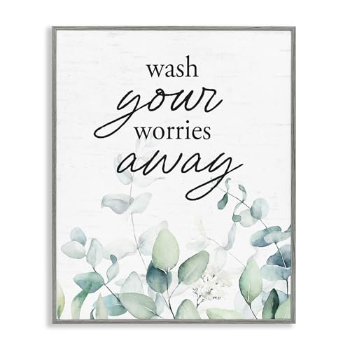 Tableau Wash Worries Away avec cadre noir pour créer un spa à la maison