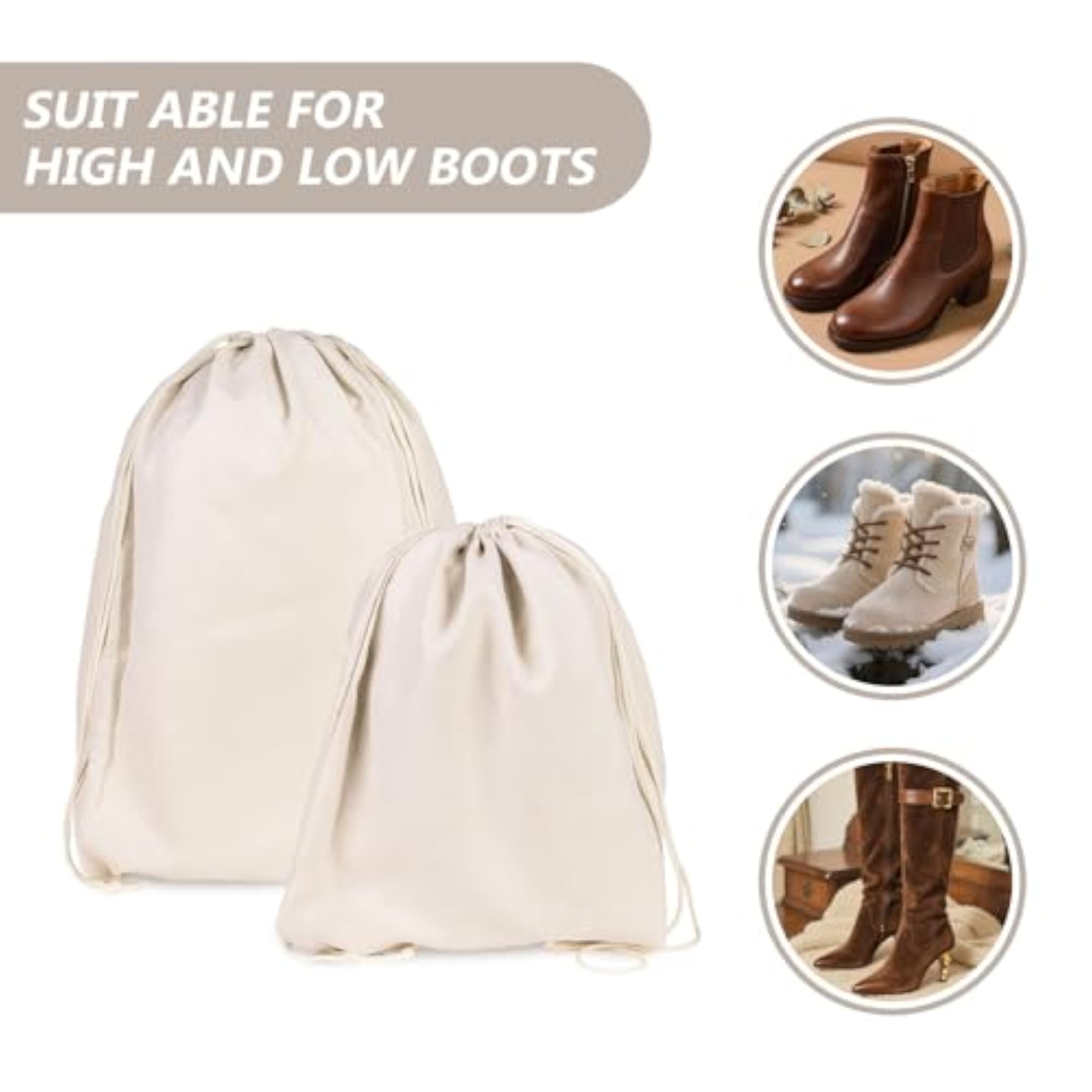 Flannel Boot Bag for Cowboy Boots, Travel Storage Bag