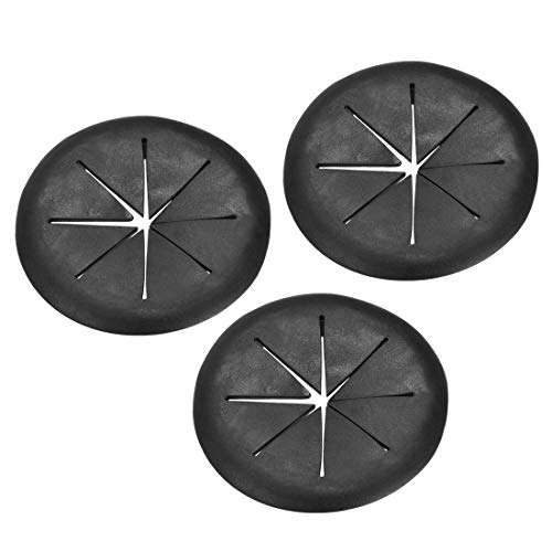 uxcell Cable Hole Cover 2-inch Soft Plastic Black Desk Grommet for Wire Organizer 3 Pcs