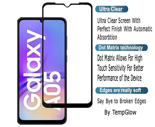 Image of Screen Protector for Samsung Galaxy A05 4G (Black) Tempered Glass Edge-to-Edge 6D Screen Guard With Installation Kit