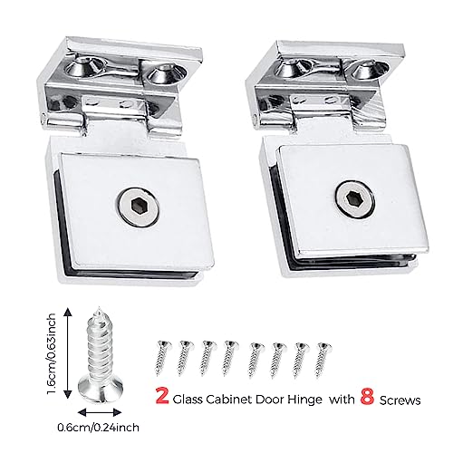 Glass Cabinet Door Hinge, Cupboard Showcase Cabinet Clamp Glass Shower Doors Hinge For Shower Door Square Fixed Panel Clamp Stainless Steel Polished Chrome #TOP4