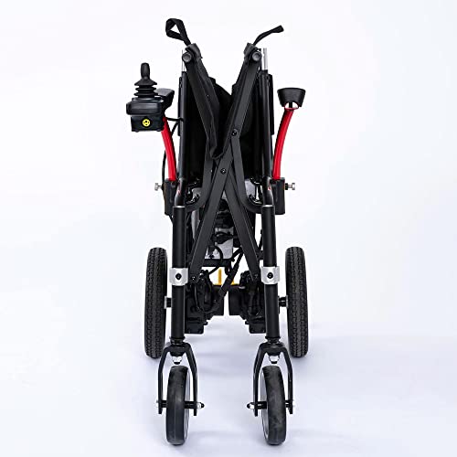 Feathermobility - 33Lb Frame - Lightweight Foldable Electric Power Wheelchair - Black (Right Hand Joystick) #TOP3