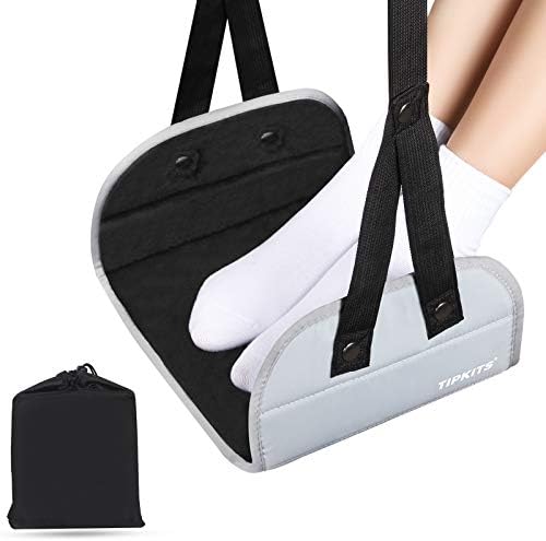 TIPKITS Airplane Footrest with Comfortable No Clashing Base, Portable Travel Foot Rest Made with Premium Memory Foam, Airplane Travel Accessories to Reduce Swelling and Soreness, Gifts for Travelers