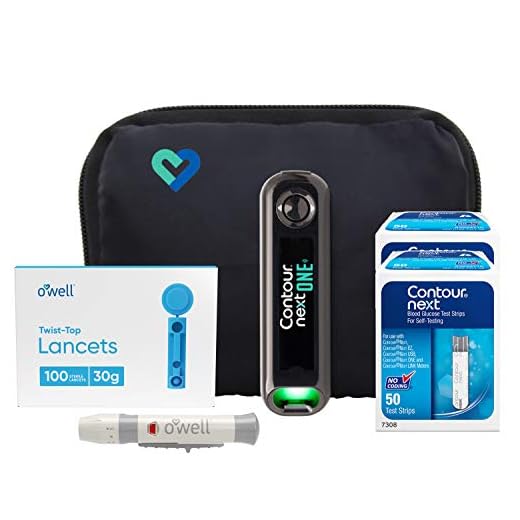 O Well Contour NEXT ONE Blood Glucose Kit, Contour NEXT ONE Meter, 100 Contour NEXT Blood Glucose Test Strips, 100 O Well Lancets, O Well Lancing Device, LogBook, User Manual & Carry Case