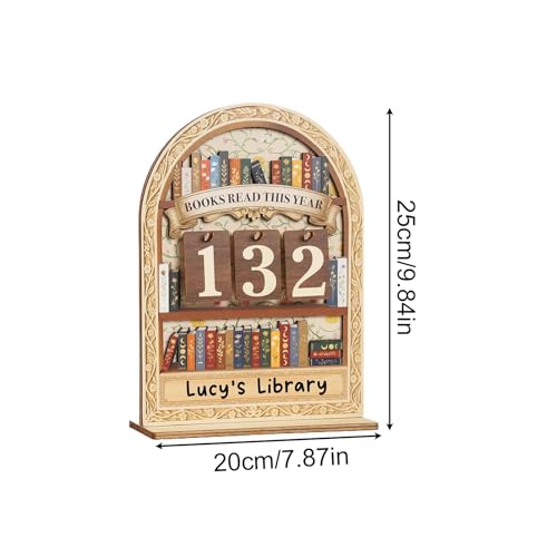 Rastreador de libros de madera con diseño estético para lectores 7