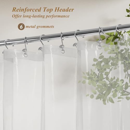 Image of Mrs Awesome Recycled 5G PEVA Shower Curtain Liners with 3 Magnets, Water Proof 36 inch Narrow Plastic Shower Liner for Bathroom or Shower Stall, Clear, 36x72