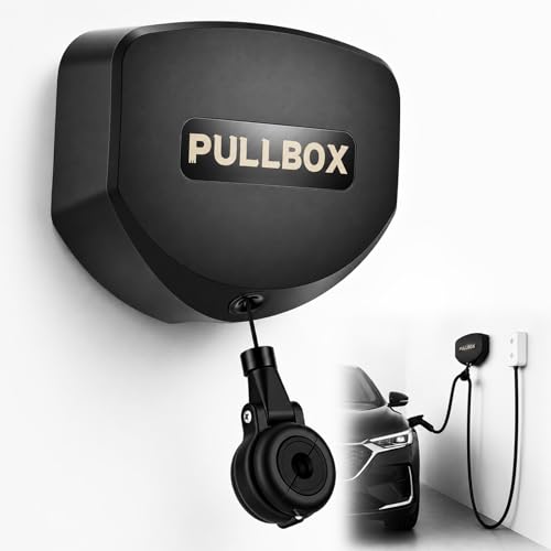 Automatisch Einziehbare Wallbox Kabelhalterung, Typ 2 Type 1 Ladekabel Halterung Kabelhalter, Einziehbare Ladekabelhalterung mit Selbstverriegelung, Platzsparende Kabelhalterung für Elektroautos