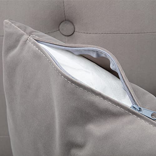 Homsof Gray Velvet Loveseat Bed, Small Couch For Bedroom, 2 Seater Mid Century Modern Sofa With Metal Legs, Two Size #TOP7