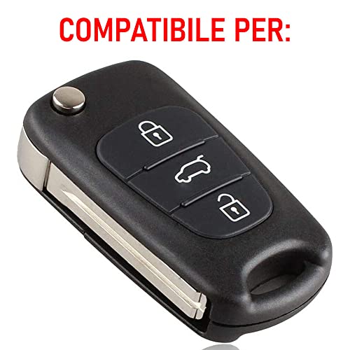 SALPIE Replacement Silicone Buttons for KIA Cee'd K2 K5 Lotze Magentis Optima Piccanto Rio Sportage Venga e HYUNDAI l20 l30 lx20 lx35 Verna Remote Control 3 Buttons Black (2 pieces) - Image 3