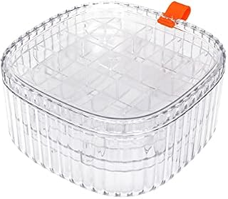 Unaone Jewelry Organizer Box, Acrylic Earring Organizer Jewelry Box with Compartment Tray, Clear Display Storage Box for Rings Bracelet Necklaces, 3 Layer Travel Jewelry Case Gift for Women Girls