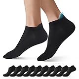 Mowenti 10 Paar Sneaker Socken Herren Damen Kurze Sportsocken Atmungsaktive Laufsocken Unisex Sneakersocken Schwarz 39-42