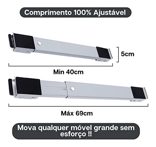 Suporte Com Rodinhas Base Ajustável Máquina Lavar Fogão Geladeira Móveis Resistente (Cores Variadas)