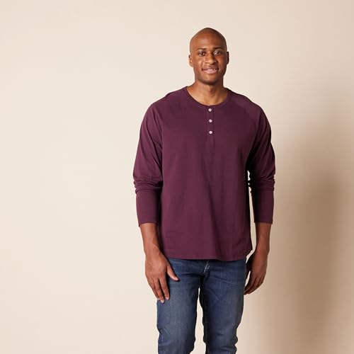 image for Amazon Essentials Long Sleeve Shirt for Men, Regular-Fit Henley, Avail