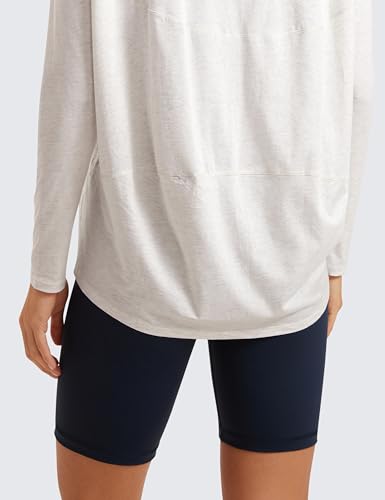 Image of CRZ YOGA Long Sleeve Workout Shirts for Women Loose Fit-Pima Cotton Yoga Shirts Casual Fall Tops Shirts