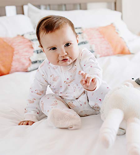 Image of Burt's Bees Baby unisex-baby Sleep & Play, Organic One-piece Romper-jumpsuit Pj, Zip Front Footed Pajama