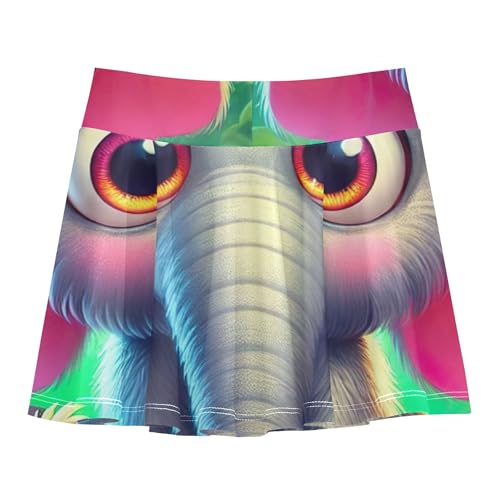 Gymnastics Girls Skorts Athletic Shorts Skirts with Shorts Little Girl Playful Cute Mouse Elephant Bird 4t2