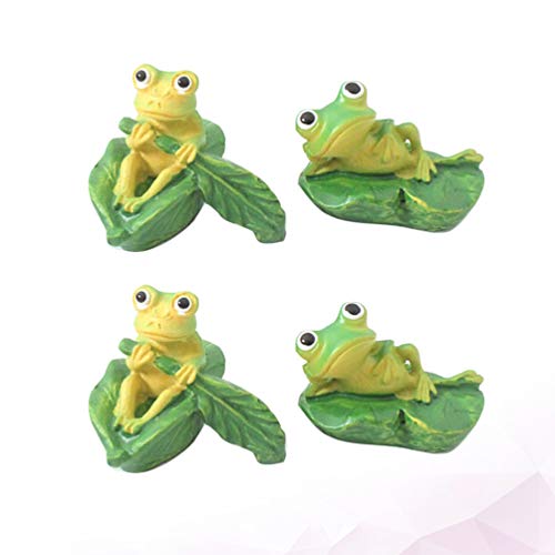 KESYOO 4 Peças Mini Animais Em Miniatura Sapo Ornamento Bolo Topper Fada Acessórios de Jardim Vasos