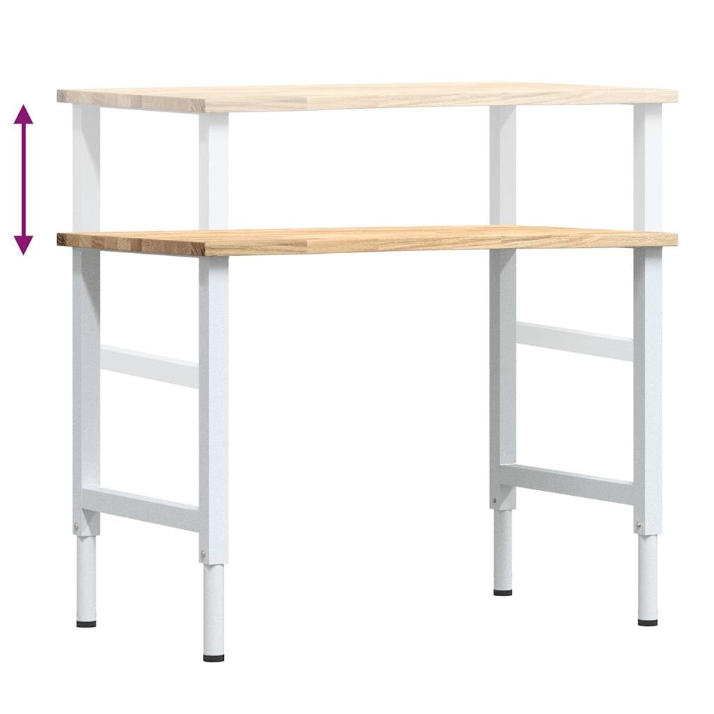 Genérico Banco de Trabajo Madera Maciza de Roble 100x60x(71,5-98) cm,Bricolaje,Accesorios de Bricolaje,Organización y Almacenamiento de Herramientas,Mesas de Trabajo,Marrón,17.6 kg,3309717