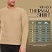 JMR Men’s Thermal Shirt Long Sleeve - Heavyweight 100% Cotton Waffle Weave Top, Warm Breathable Base Layer or Standalone Cold Weather Essential (Khaki)
