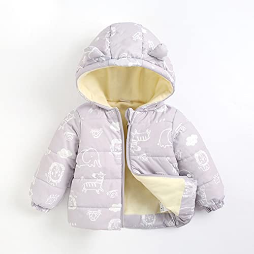 Kids Girls Cute Pattern Winter Puffer Coat Bear Hooded Thicked Warm Snowsuit Sherpa Lined Outerwear Zipper Down Jacket2