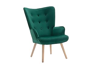 Vente-unique-Sillón de Terciopelo Verde VATELY