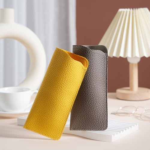 Image of K Luxury Women's Eyeglass Case Leather Soft Holder Pocket Cases Slim Travel Pouch for Sunglasses Eyeglasses Readers