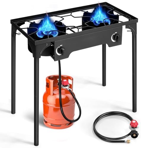 Outvita 2 Burner Propane Gas Stove for Outdoor Cooking, 150,000 B...
