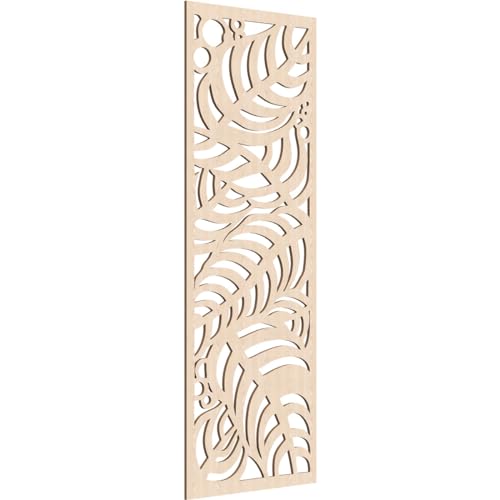 Image of 29 3 /8 inchW x 74 3 /8 inchH x 3 /8 inchT Mills Decorative Fretwork Wood Wall Panels, Red Oak