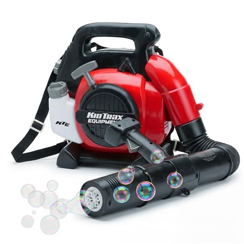 Kid Trax Bubble Leaf Blower Backpack - Bubble Machine Toddler Outdoor Toys Kids Leaf Blower Kids Party Favors Realistic Appearance Easy to Use Toddler Boy Toys and Girls Ages 3+ and Above RED