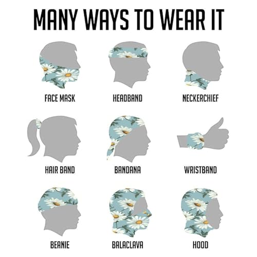 Neck Gaiter Wind-Proof Breathable Face Mask Daisy Face Cover Sun Cooling Dustproof Mask Balaclava Bandana Headwear for Women Men Hiking Fishing miniatura 5