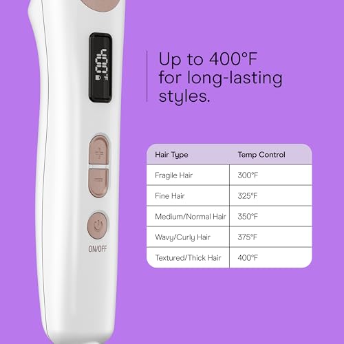 Conair Double Ceramic Hair Straightener Brush, Heated Straightening Brush for Smooth, Shiny Hair, V-Shaped Heated Bristles for Closer Contact, 5 LED Heat Settings, Dual Voltage, White - image 4